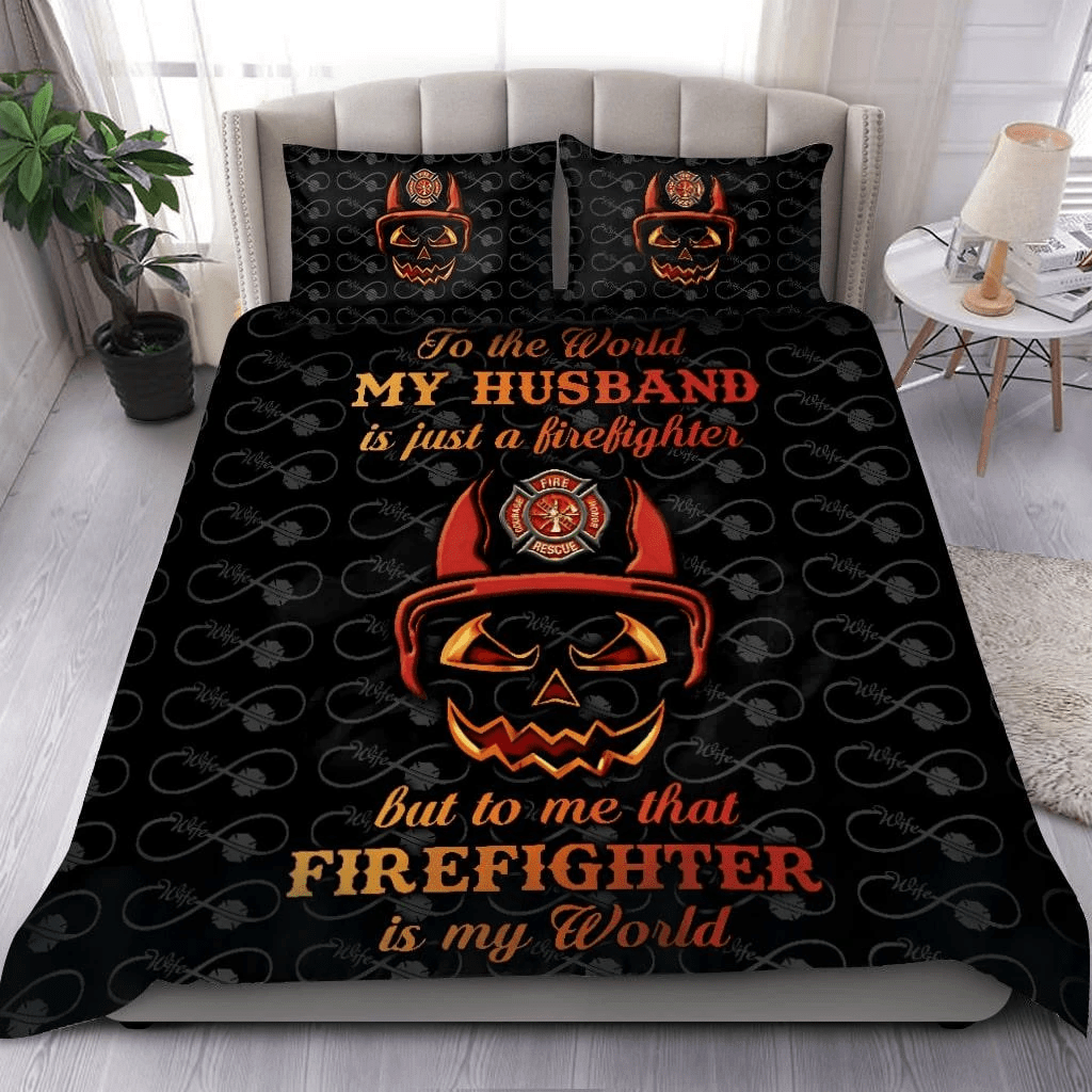 Firefighter Is My World Bedding Duvet Cover Bedding Set