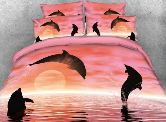 Jumping Dolphin Duvet Cover Bedding Set