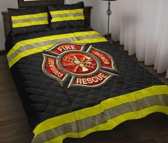 Firefighter Fire Honor Rescue Courage Quilt Set