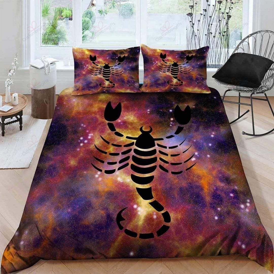 Astrology Scorpio Amazing Galaxy Duvet Cover Bedding Set