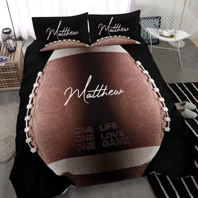 Personalized One Life One Love One Game American Football Bedding Set With Your Name