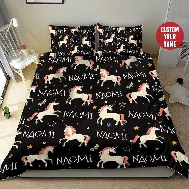 Personalized Unicorn So Cute Custom Name Duvet Cover Bedding Set