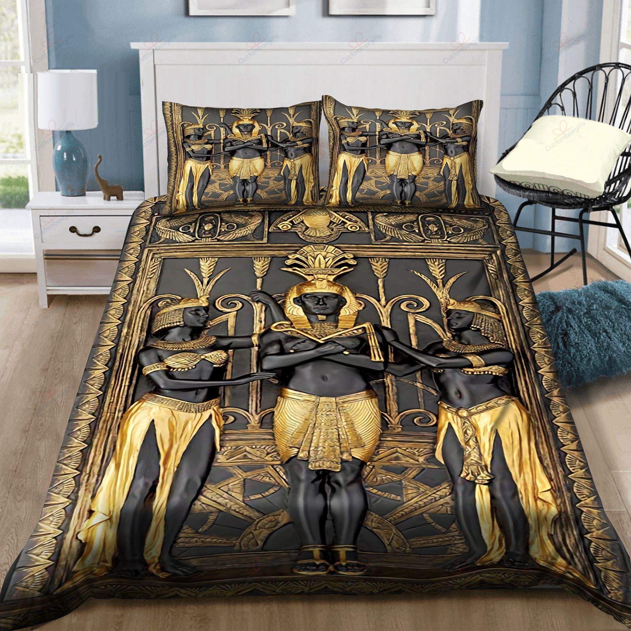 Ancient Egypt Pharaoh Bedding Comforter Set Duvet Cover Bedding Set