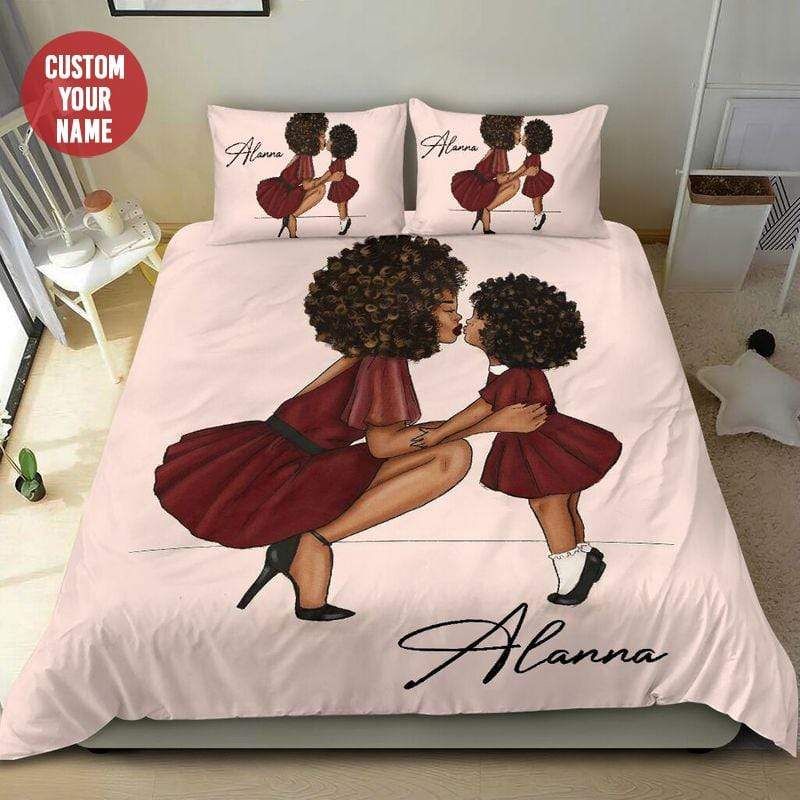 Personalized African Dear My Lovely Black Daughter Mommy Love You Afro Proud Custom Name Duvet Cover Bedding Set
