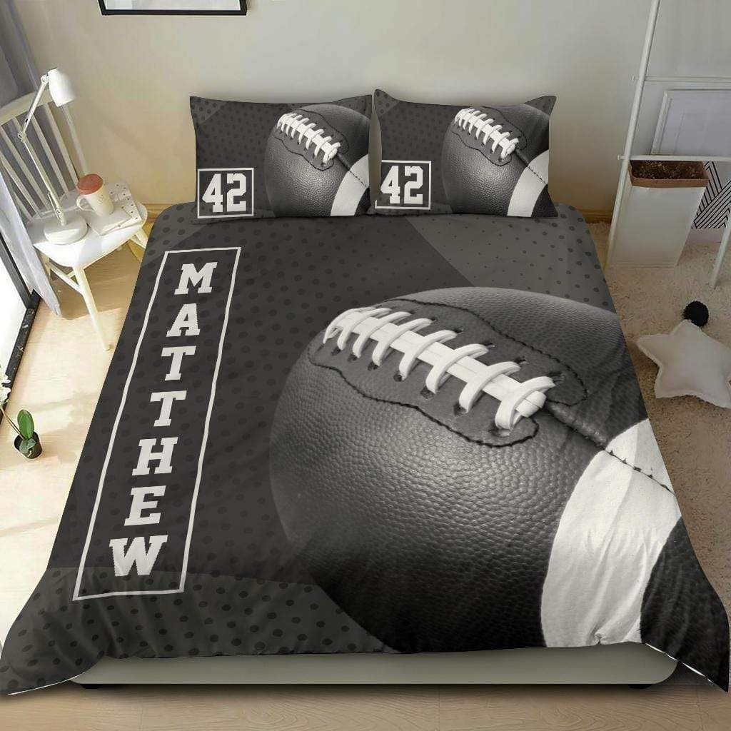 Personalized Football Vintage Custom Duvet Cover Bedding Set With Your Name