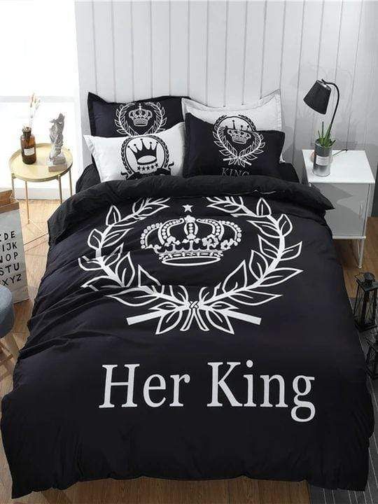 Personalized Her King Crown Custom Name Duvet Cover Bedding Set
