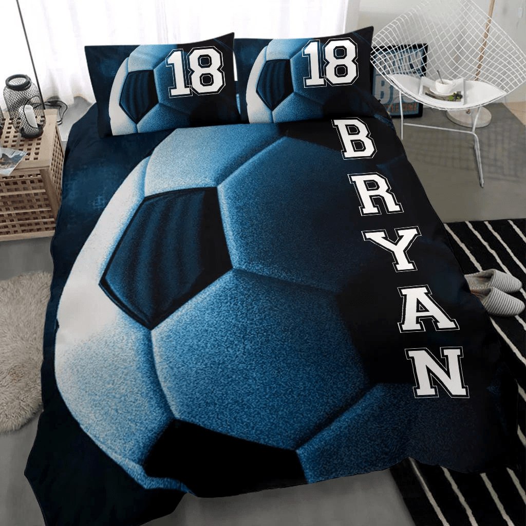 Personalized Soccer Dream Custom Duvet Cover Bedding Set With Name