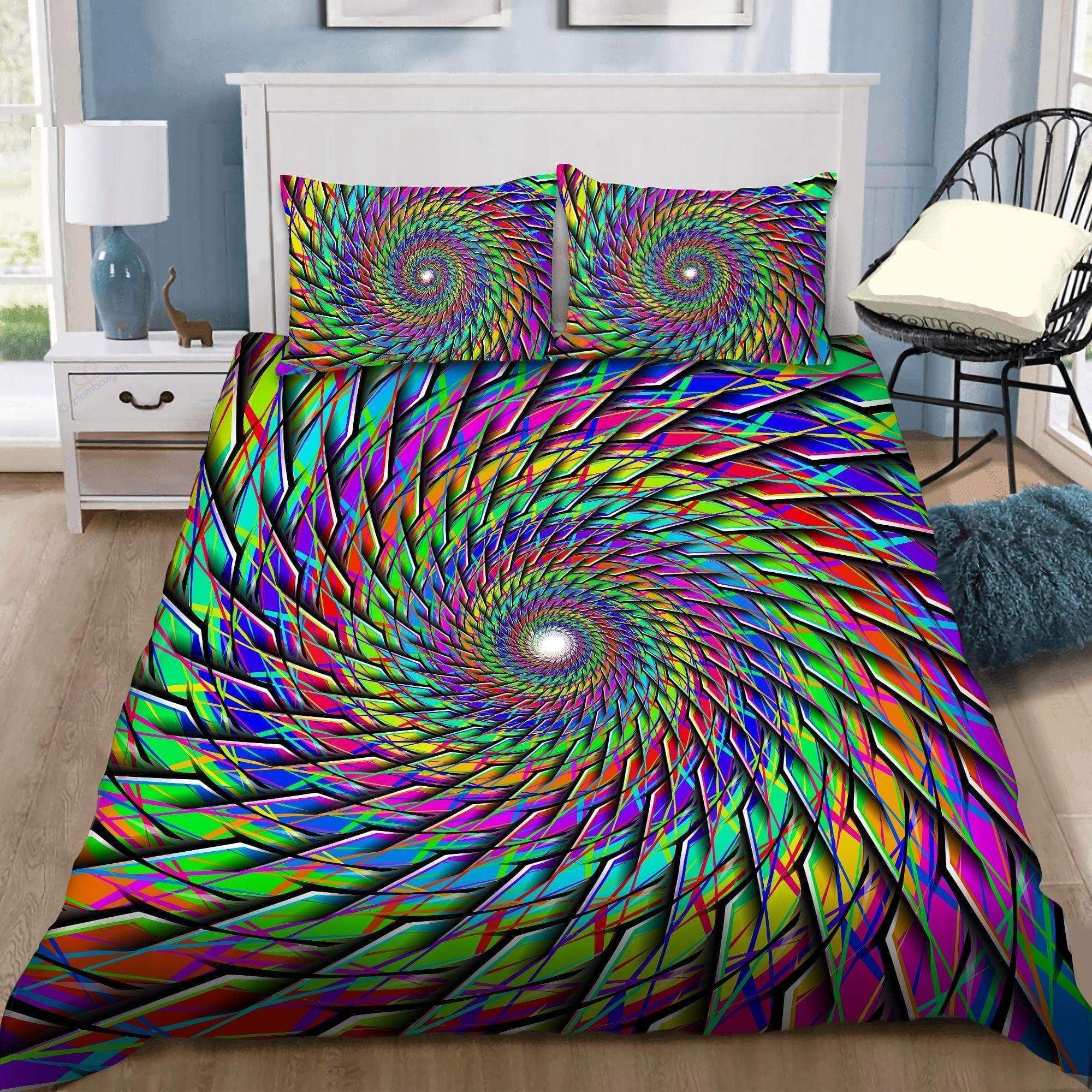 Colorful Tornado Hippie Tie Dye Duvet Cover Bedding Set