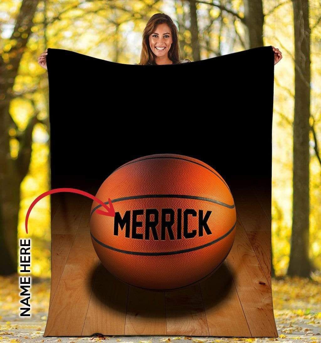 Personalized Custom Fleece Blanket Basketball - Ball Shadow