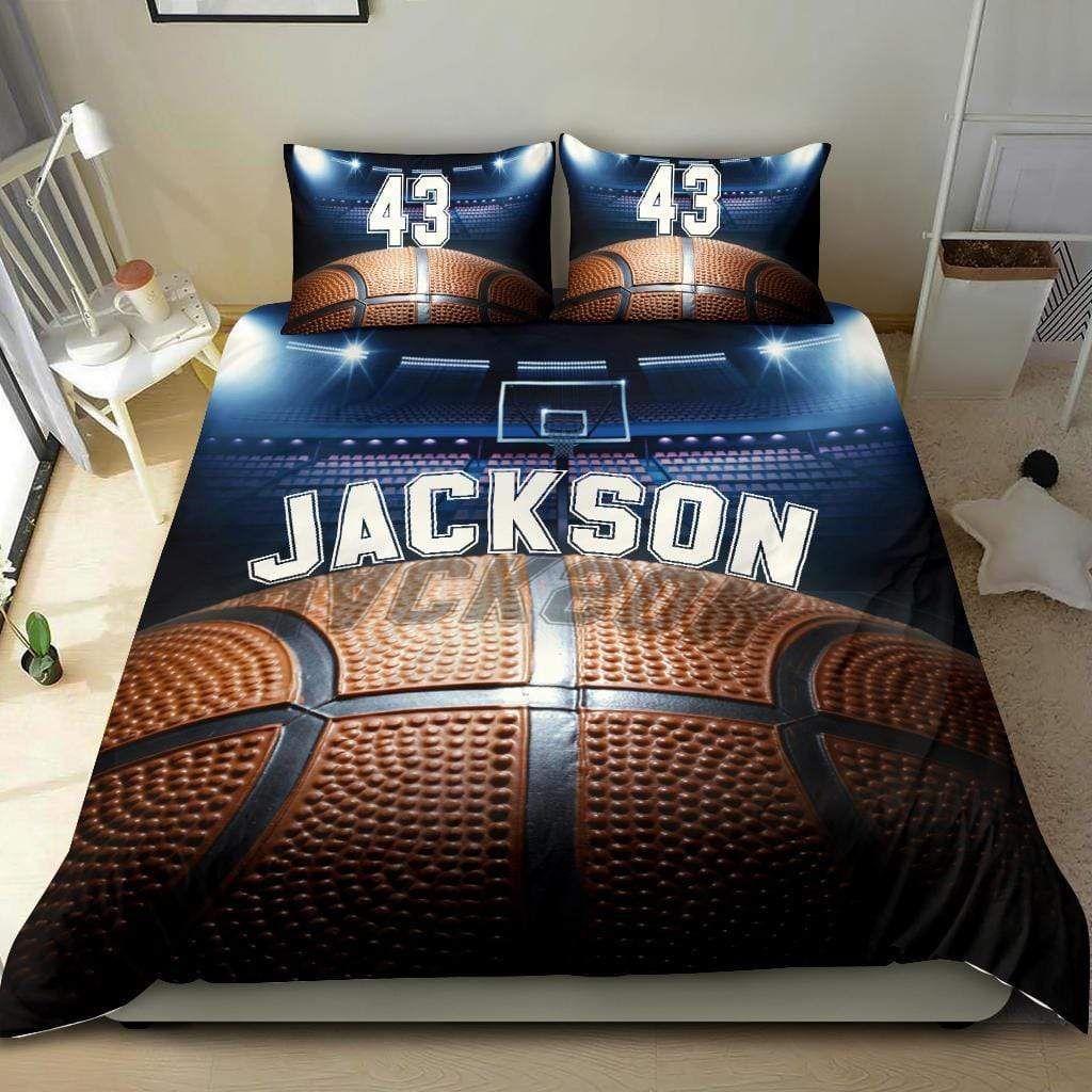 Personalized Basketball Court Custom Name Duvet Cover Bedding Set