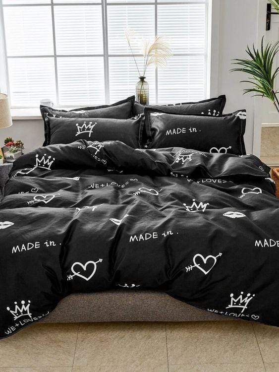Crown And Heart Duvet Cover Bedding Set