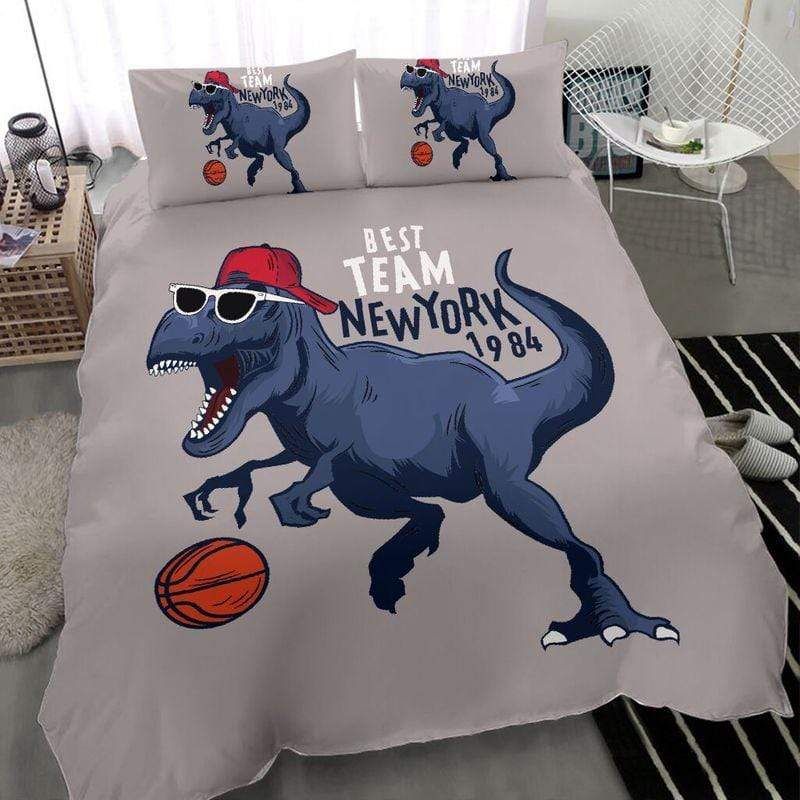 Funny Dinosaurs Basketball Duvet Cover Bedding Set