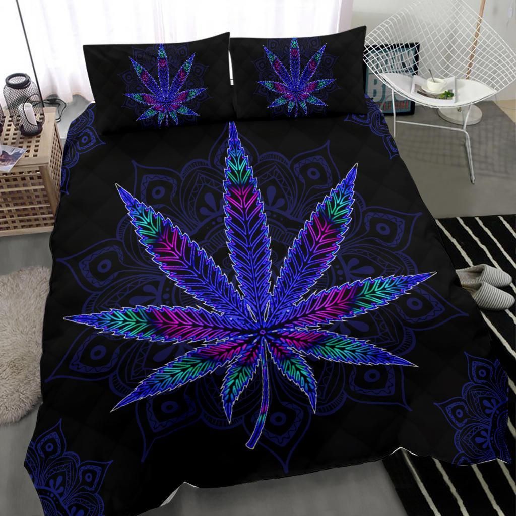 Weed Mandala Purple Bedding Duvet Cover Bedding Set
