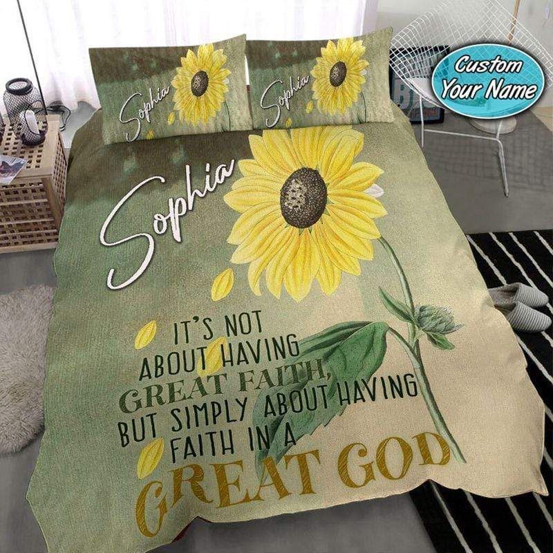 Personalized Sunflower Great God Custom Name Duvet Cover Bedding Set