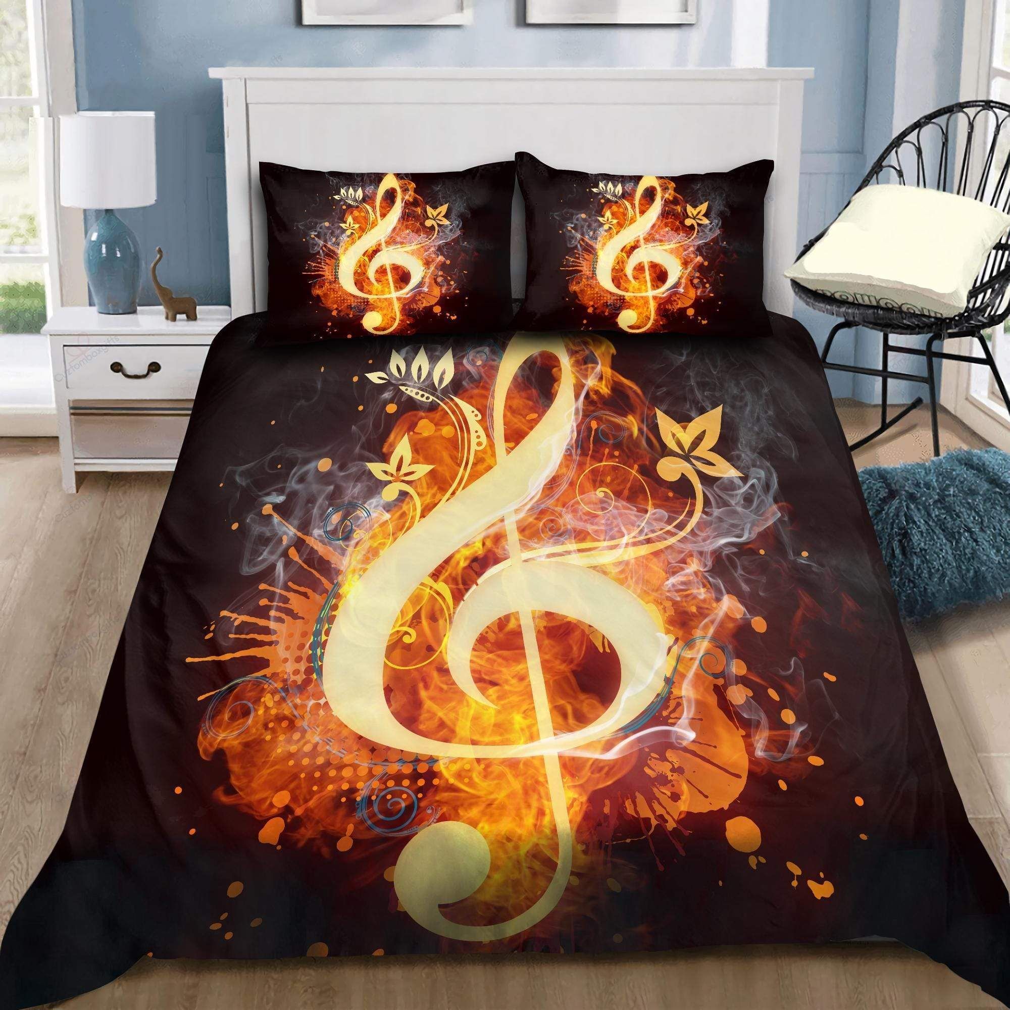 Lovely Music On Fire Bedding Duvet Cover Bedding Set