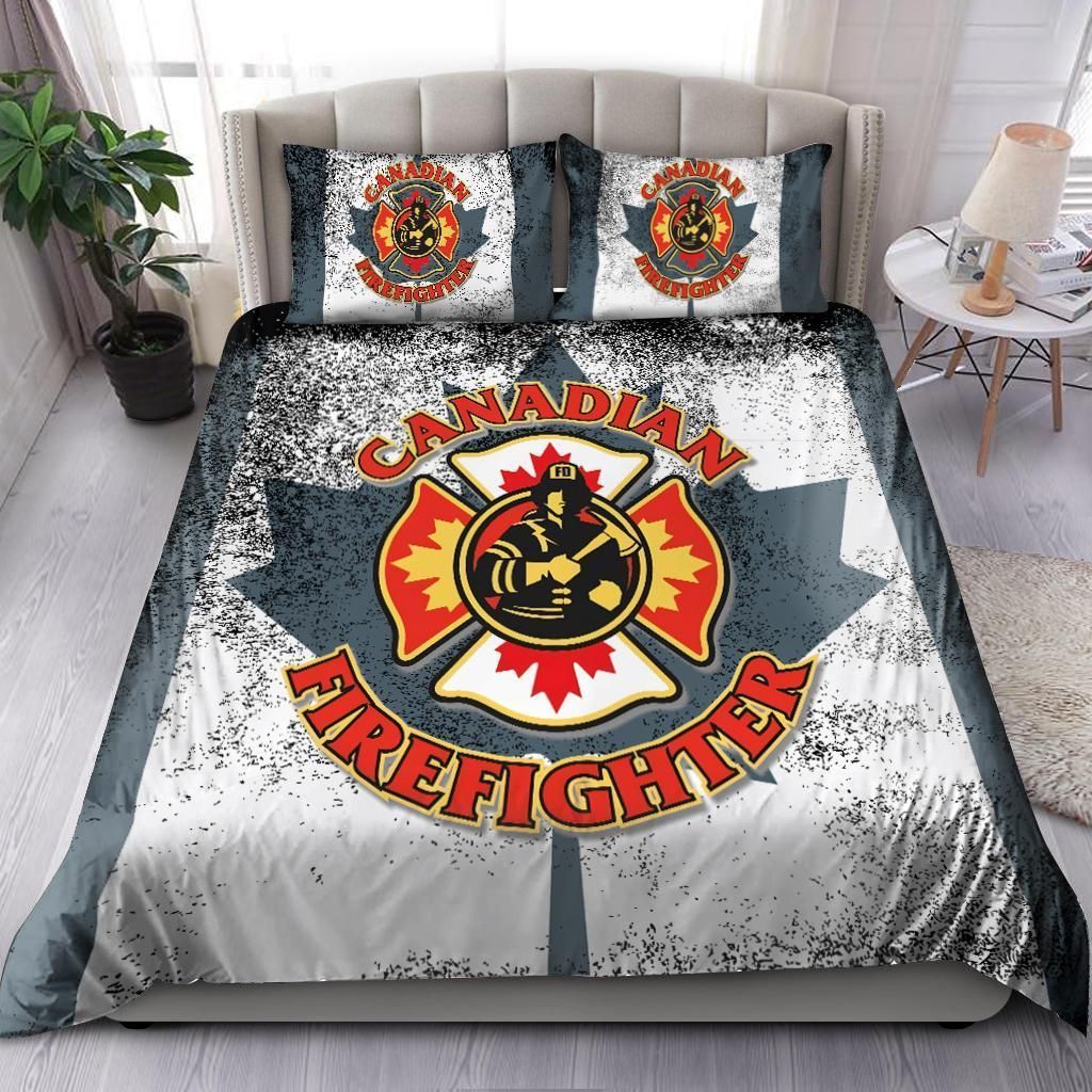Proud Canadian Firefighter Duvet Cover Bedding Set