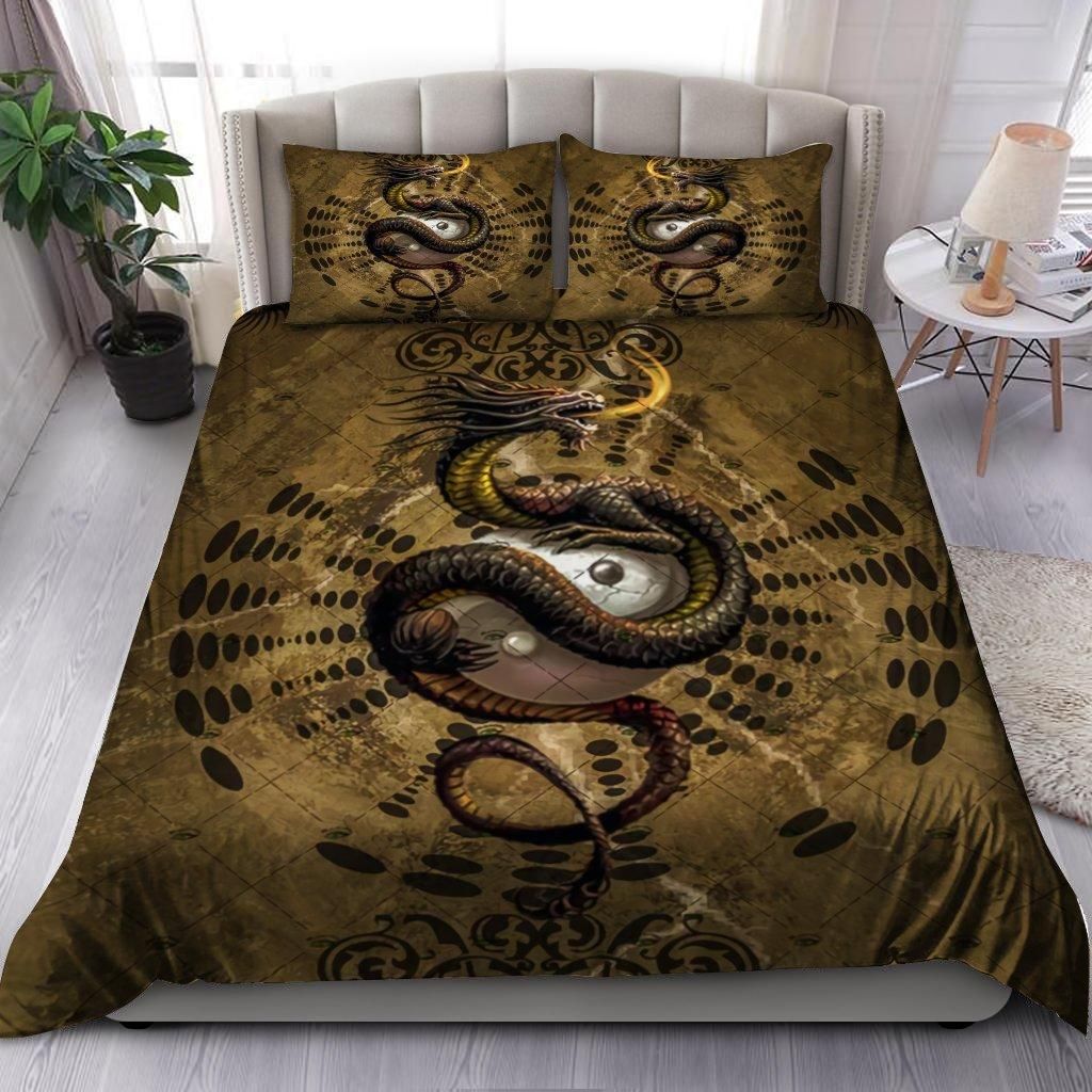 Dragon Yin Yang Duvet Cover Bedding Set