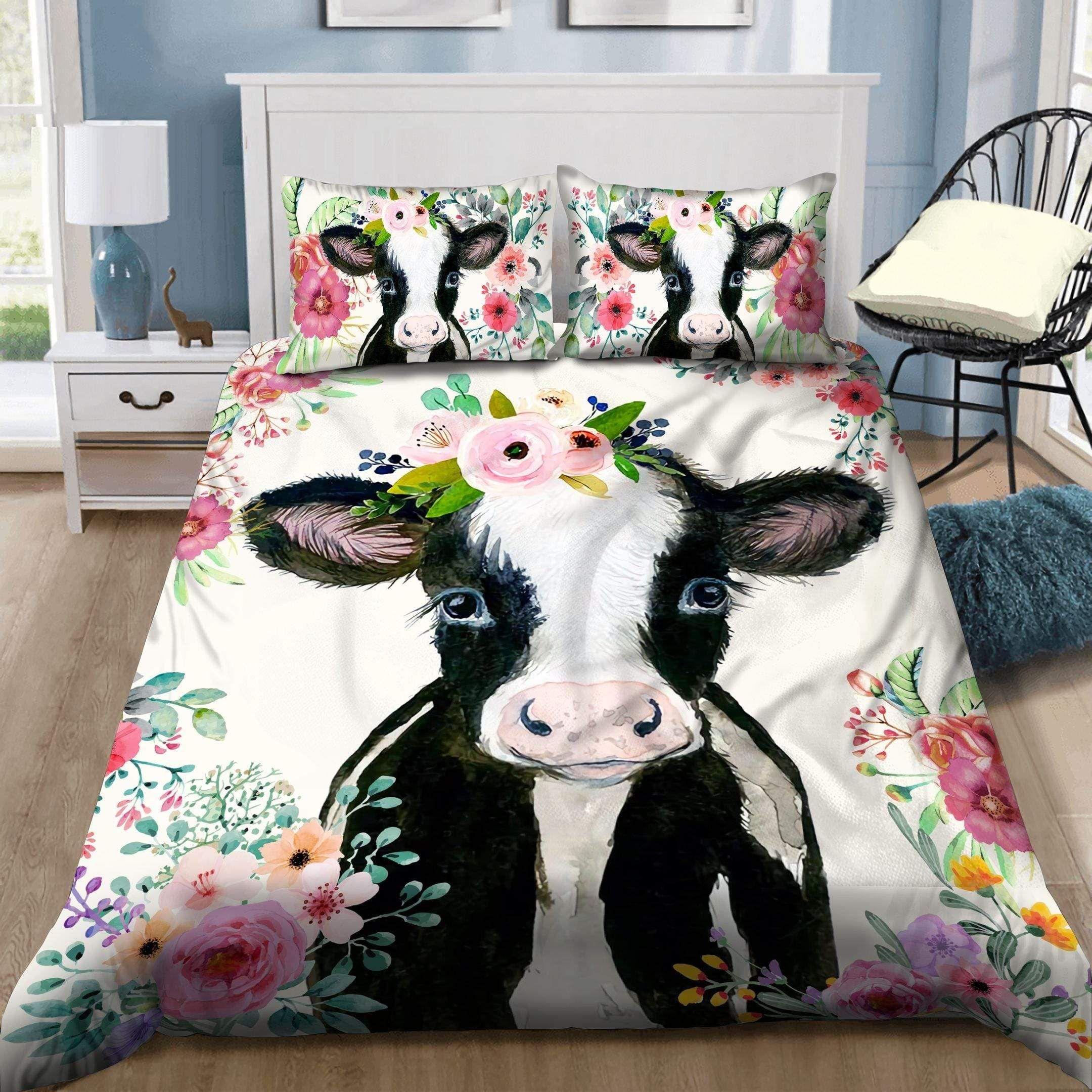 Love Beautiful Cow Duvet Cover Bedding Set