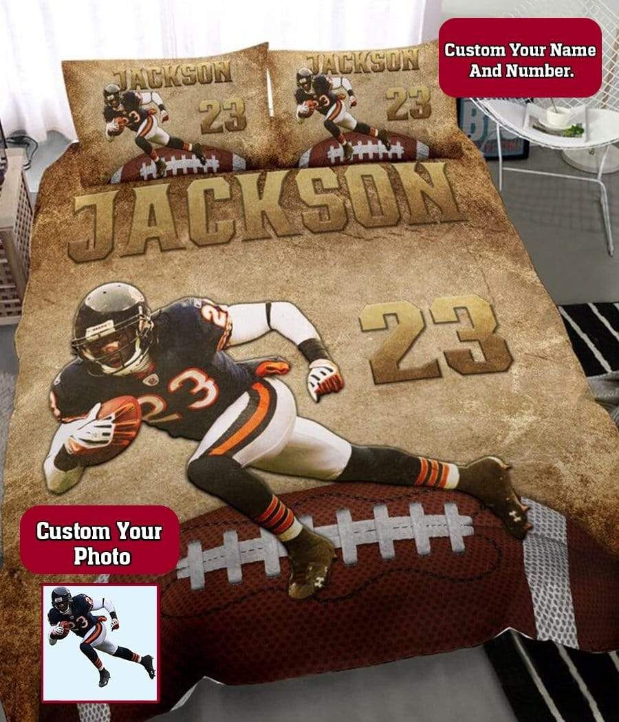 Personalized Football Player Run Custom Duvet Cover Bedding Set