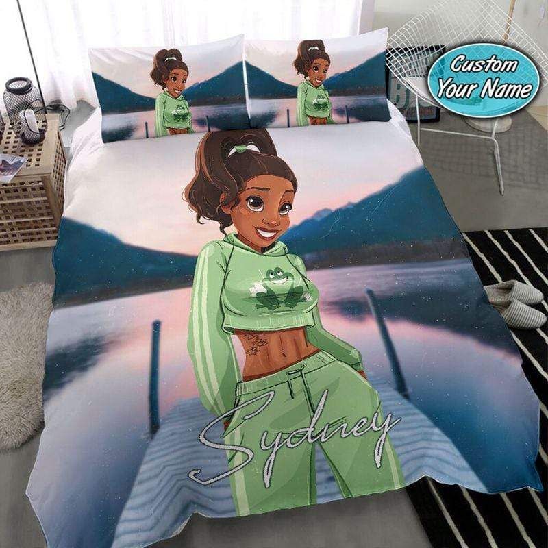 Personalized So Cool Fitness Black Girl Custom Name Duvet Cover Bedding Set