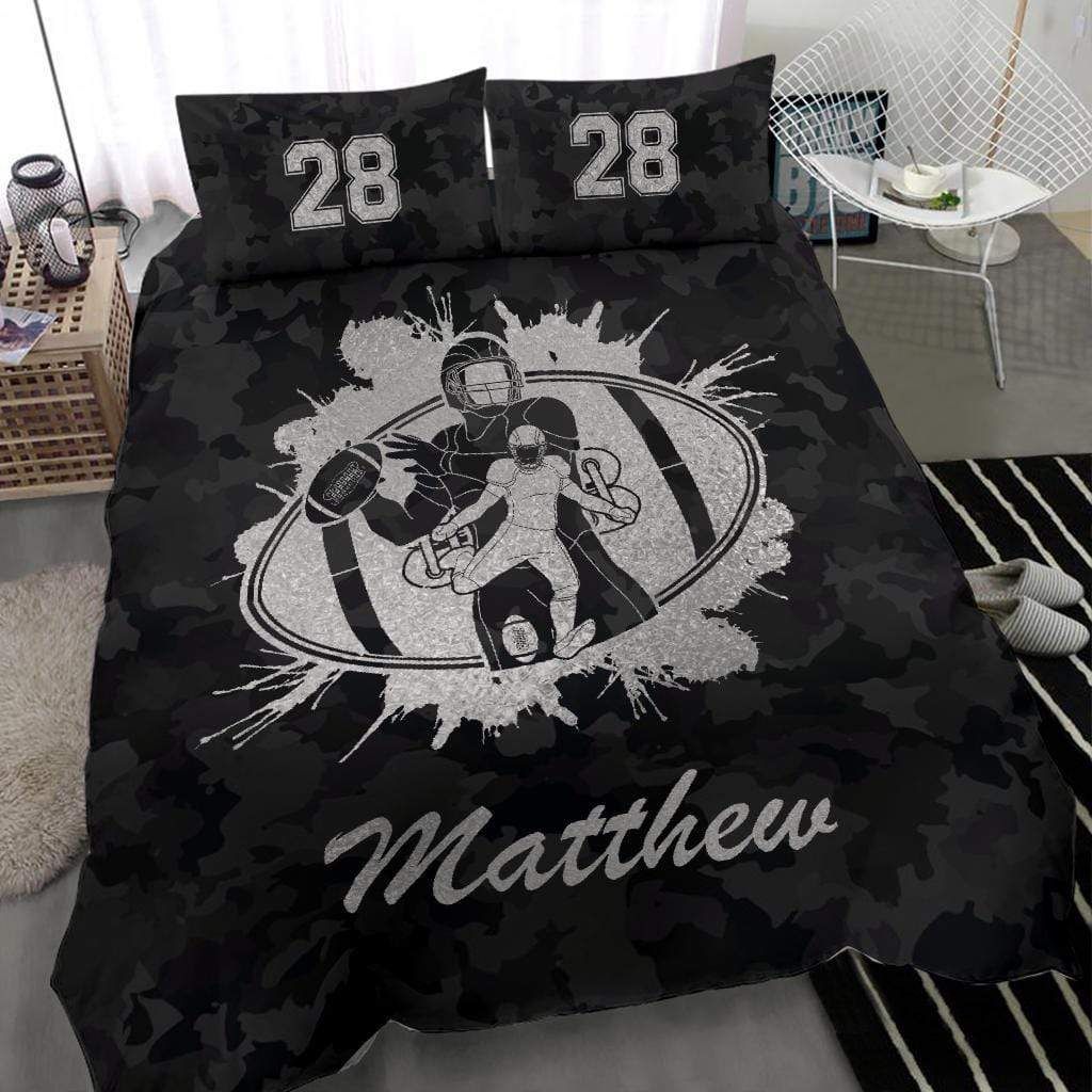 Personalized Football Ball In Ball Custom Duvet Cover Bedding Set With Name And Number