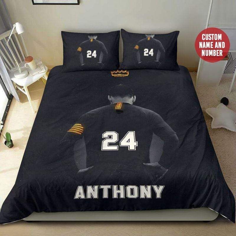 Personalized Soccer King Player Custom Duvet Cover Bedding Set With Your Name And Number