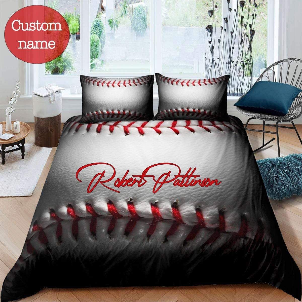 Personalized Baseball Bedding Set 3D Printing Ball With Your Name