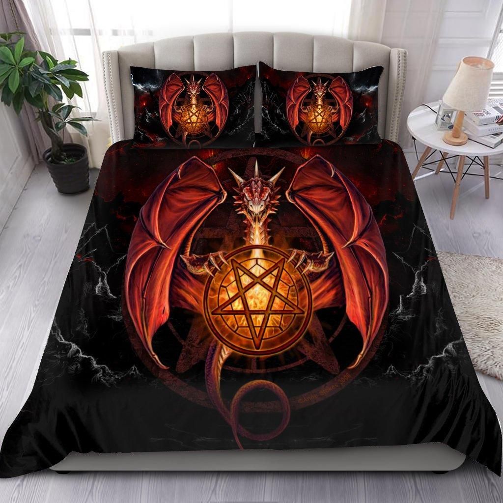 Fire Gothic Dragon Duvet Cover Bedding Set