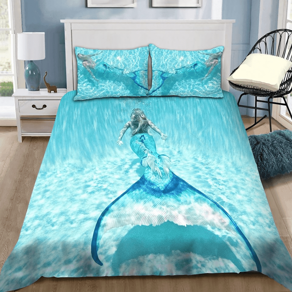Mermaid Blue Ocean Duvet Cover Bedding Set