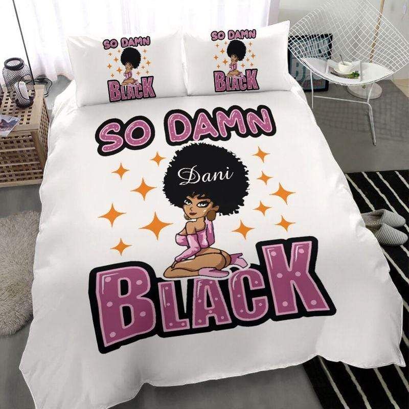 Personalized Black Girl So Damn Custom Name Duvet Cover Bedding Set