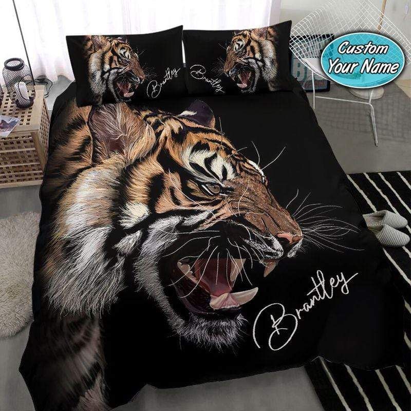 Personalized Tiger Roar Custom Name Duvet Cover Bedding Set