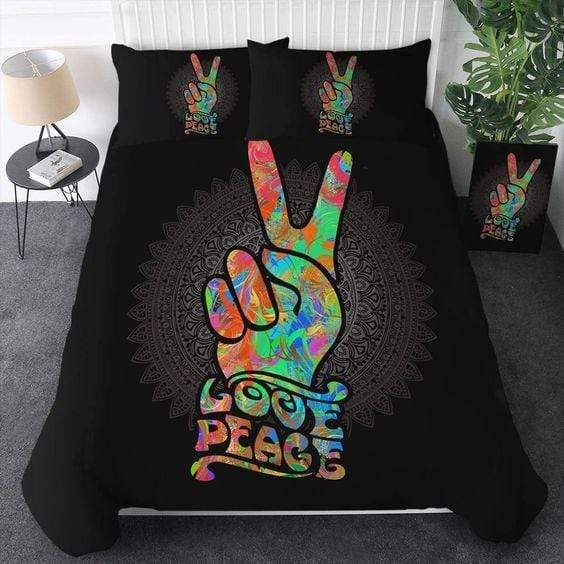 Love Peace Sign Duvet Cover Bedding Set