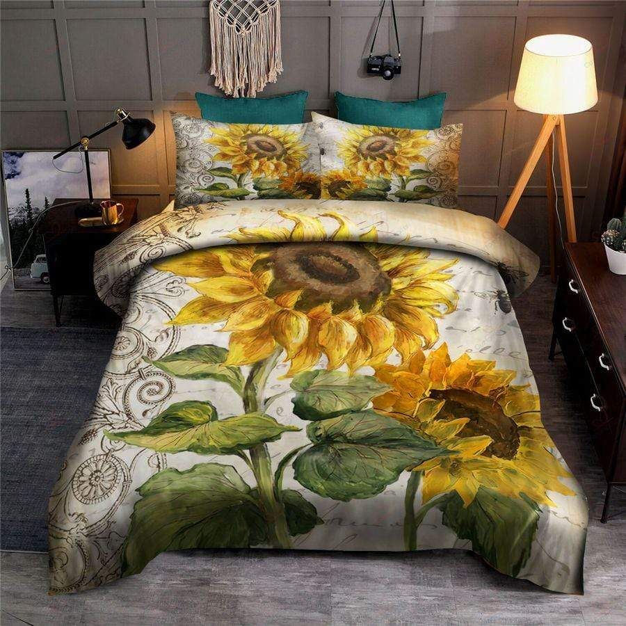 Sunflower Vintage Art Duvet Cover Bedding Set