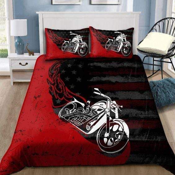 USA Motorcycle Bedding Duvet Cover Bedding Set