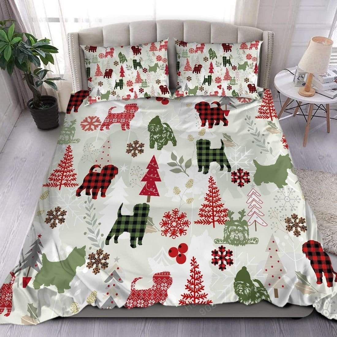 Affenpinscher Dog Christmas Duvet Cover Bedding Set