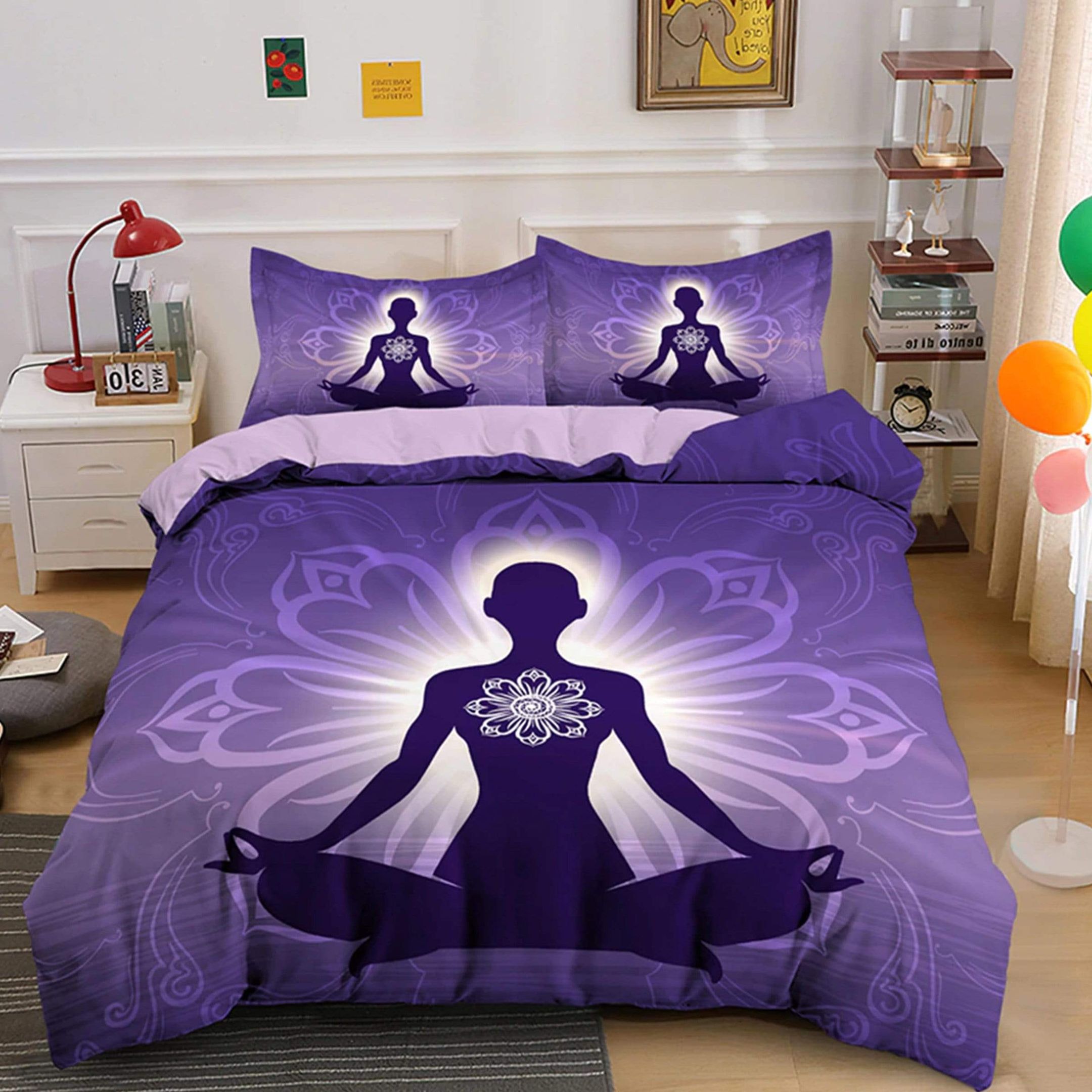 Purple Meditation Chakra Yoga Girl Bedding Set