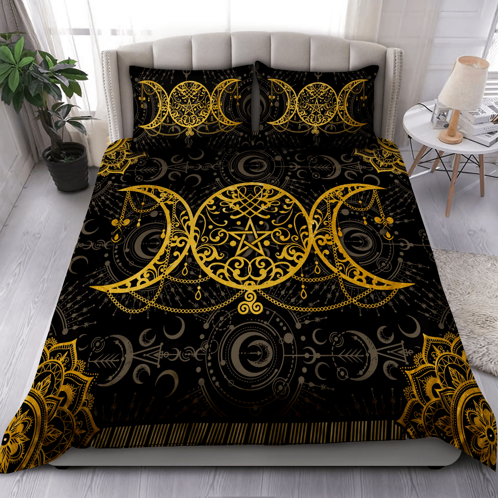 Mandala Wicca Triple Moon Duvet Cover Bedding Set