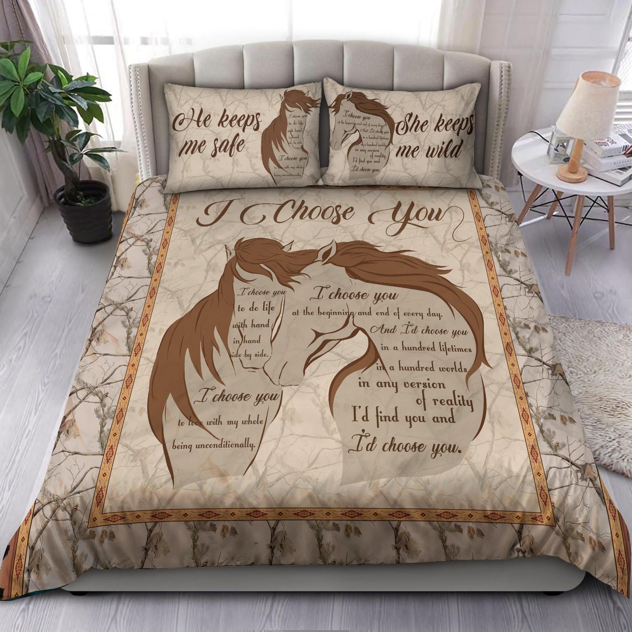 Horse Couple I Choose You Duvet Cover Bedding Set