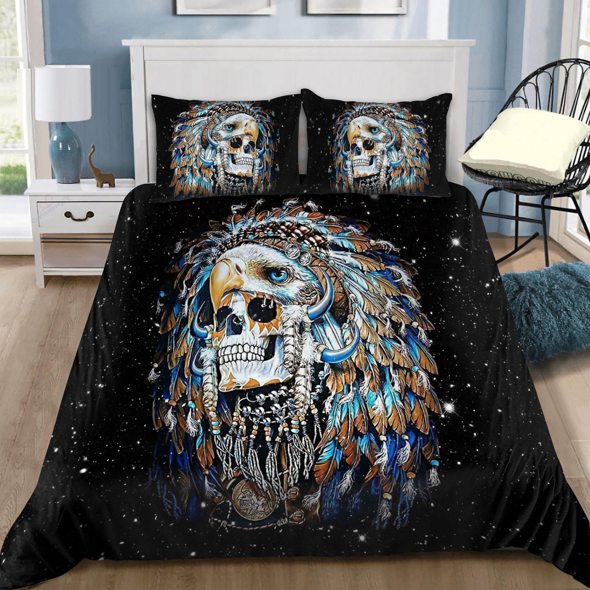 Native Skull Galaxy Duvet Cover Bedding Set