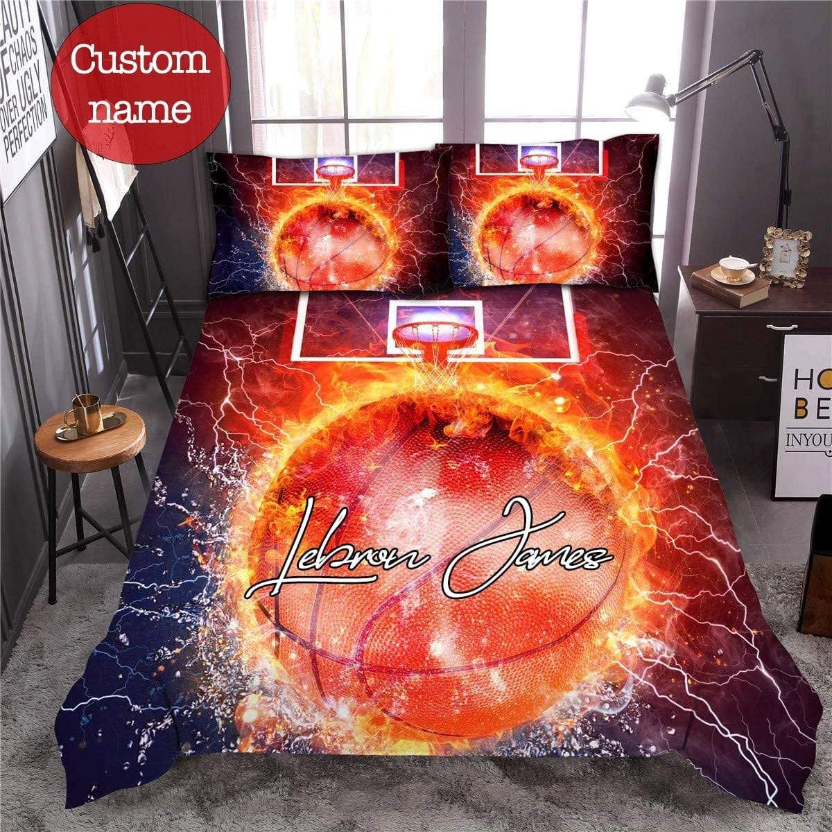 Personalized Thunder Basketball Bedding Set With Your Name