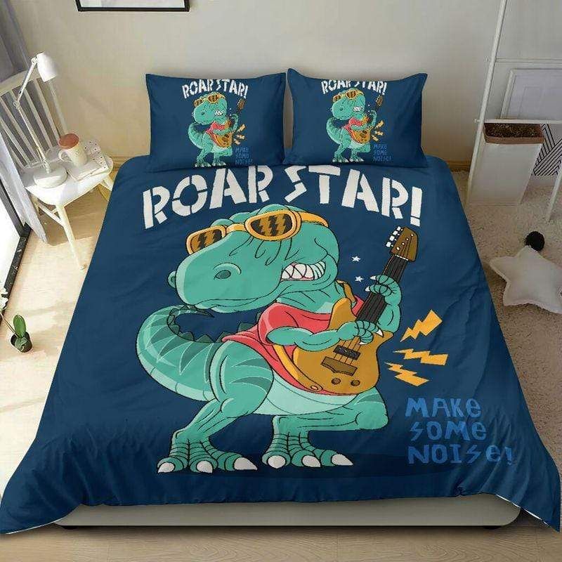 Dinosaurs Roar Star Music Duvet Cover Bedding Set