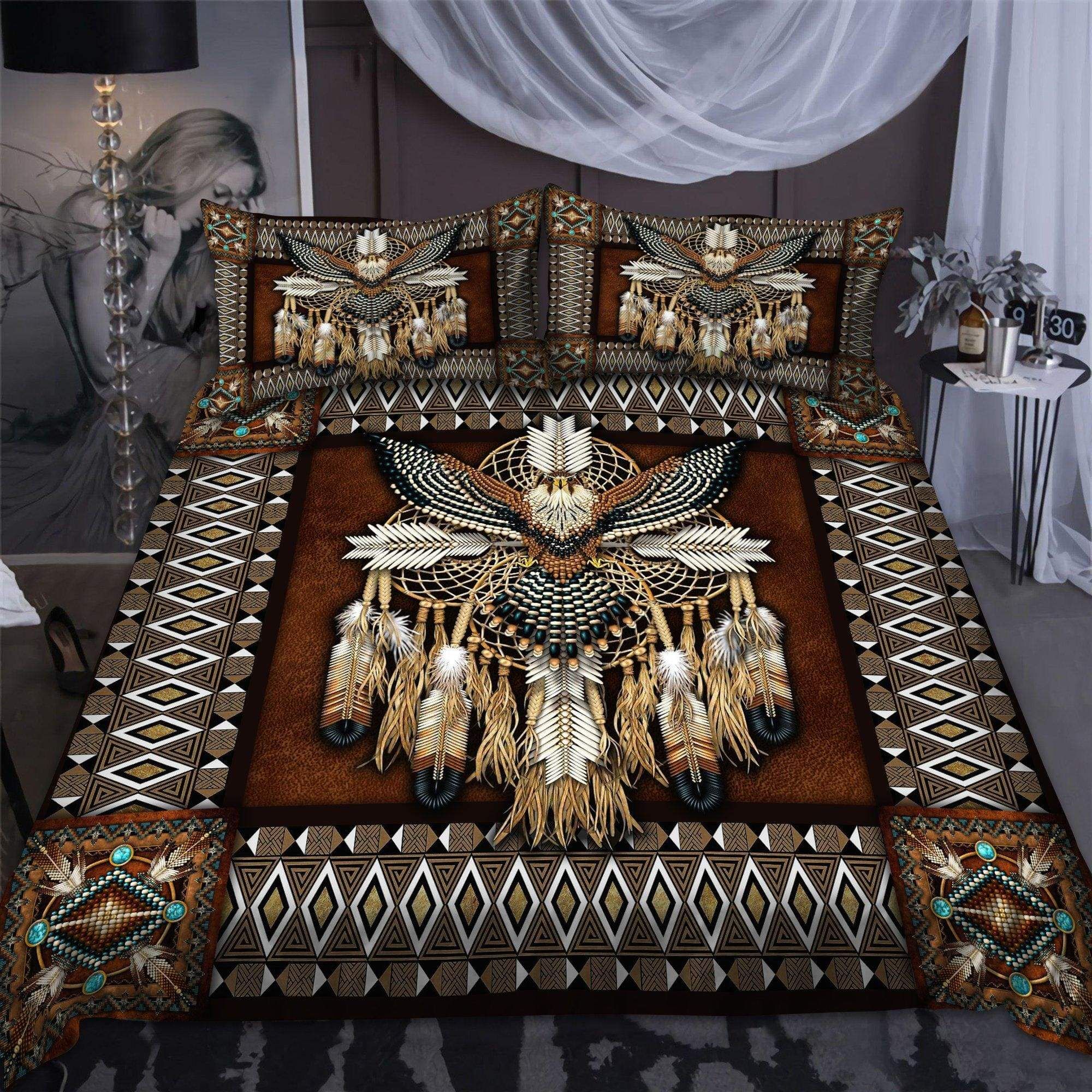Native American Eagle And Feather Duvet Cover Bedding Set