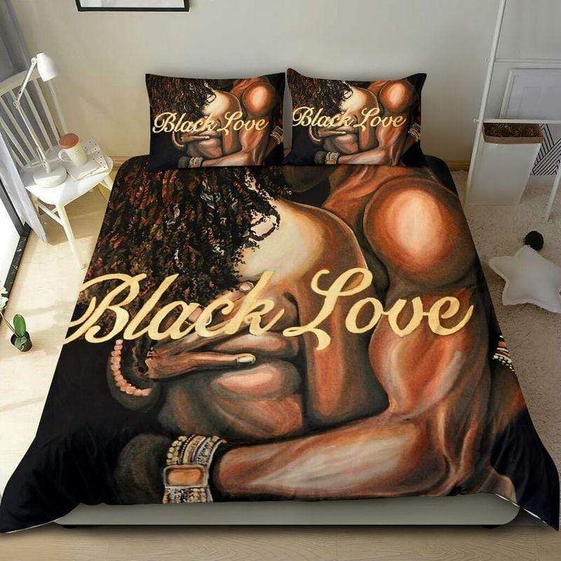 Black Love Duvet Cover Bedding Set