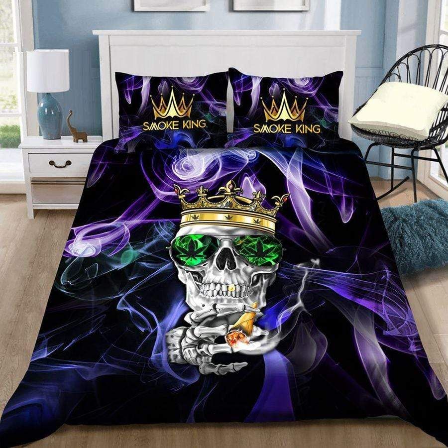 Skull Smoke King Duvet Cover Bedding Set