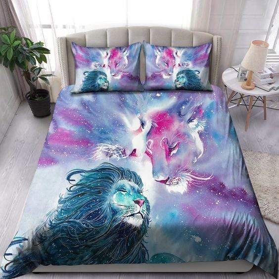 Couple Lions Galaxy Bedding Duvet Cover Bedding Set