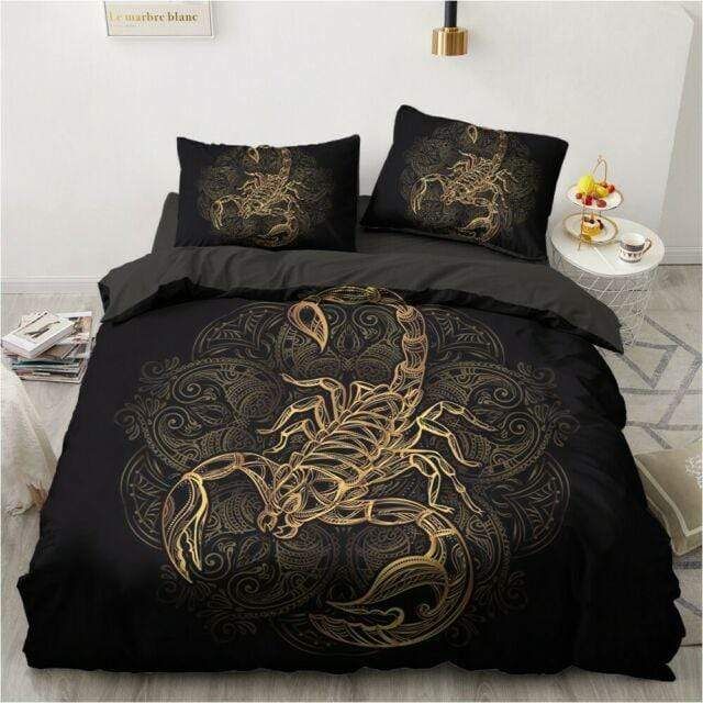 Astrology Scorpio Golden Duvet Cover Bedding Set