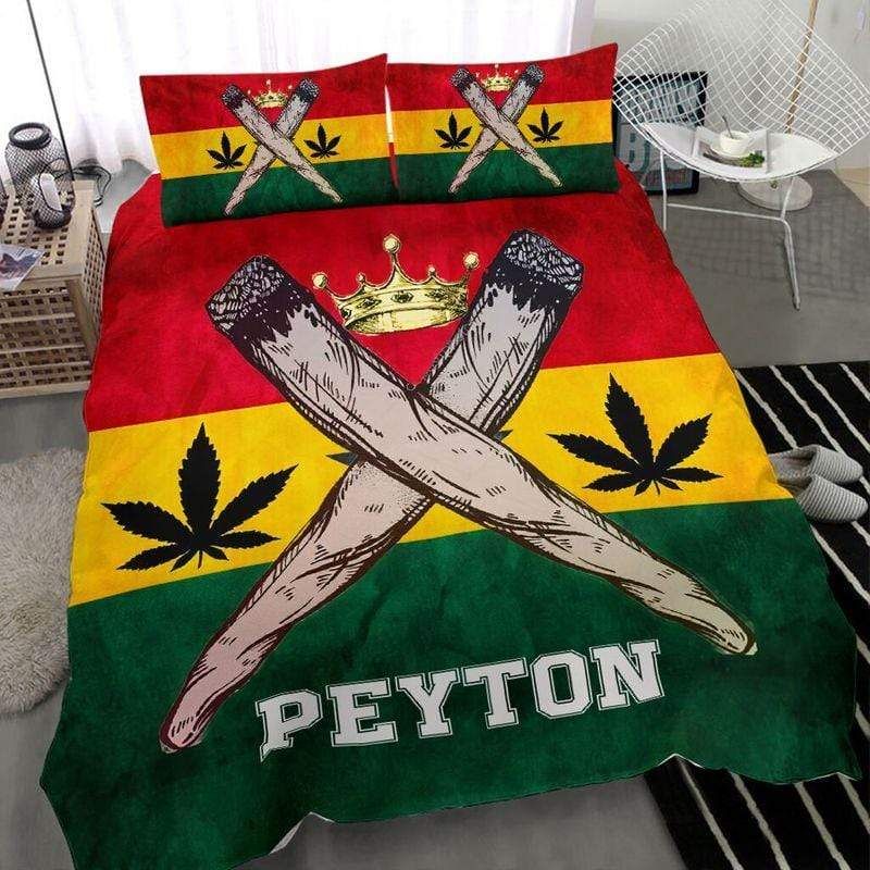 Personalized Weed King Smoke Custom Name Duvet Cover Bedding Set