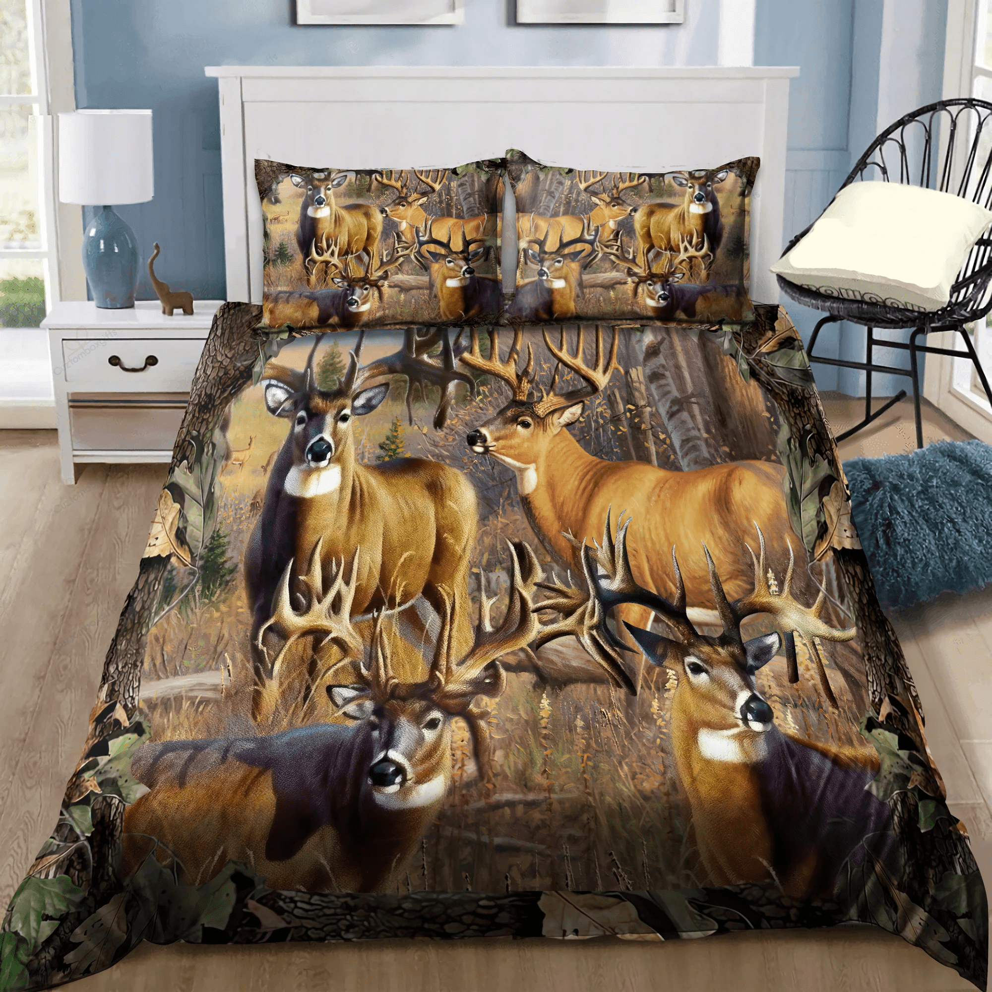 Beautiful Deer Hunting Duvet Cover Bedding Set
