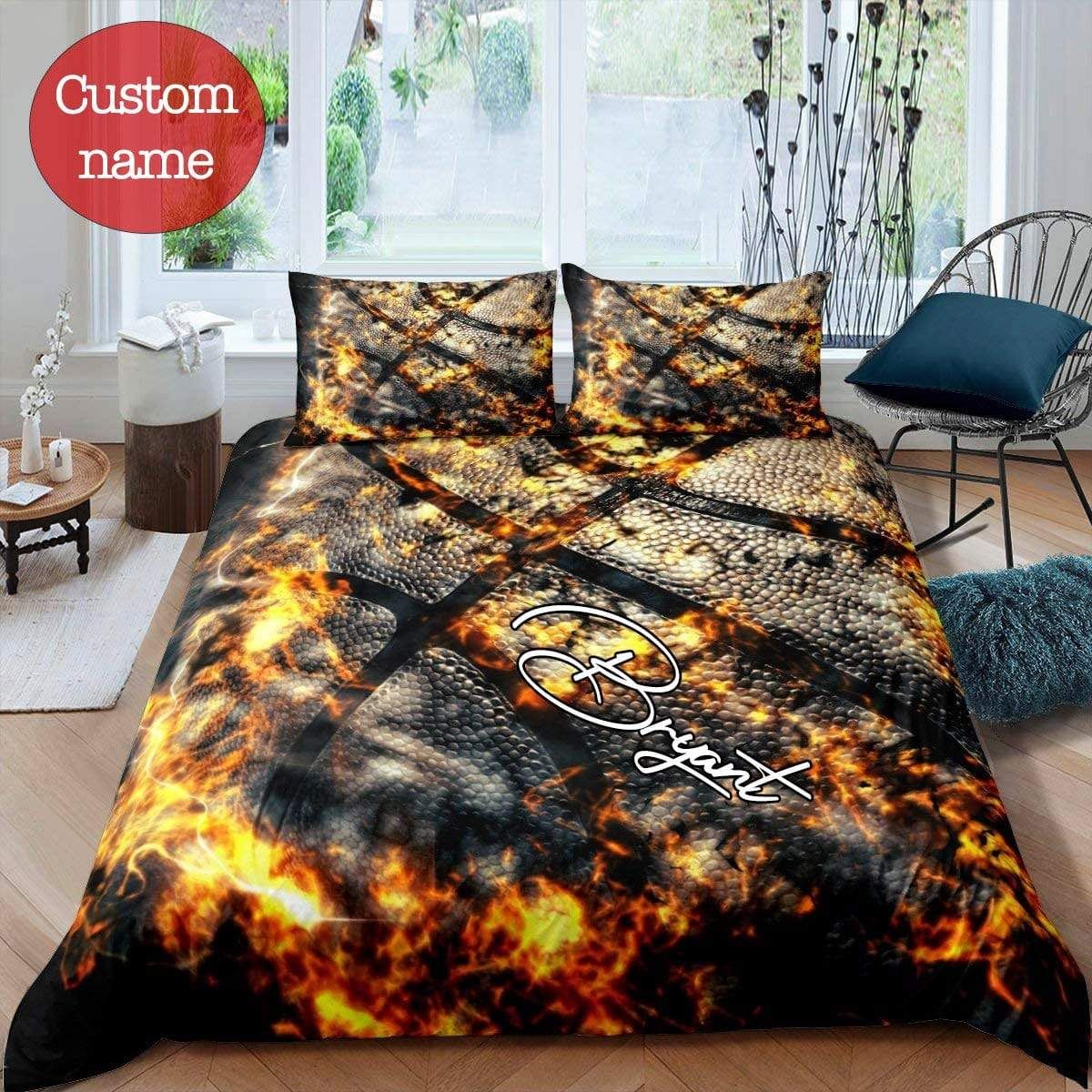 Personalized Basketball Fire Hot Bedding Set With Your Name