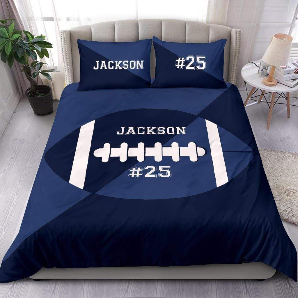 Personalized Football Simple Custom Duvet Cover Bedding Set With Your Name